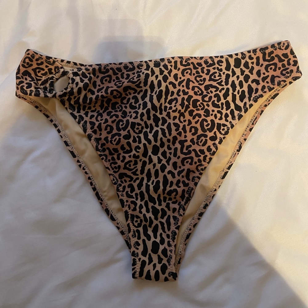 High Cut Leopard Swim Bottoms NEVER BEEN WORN